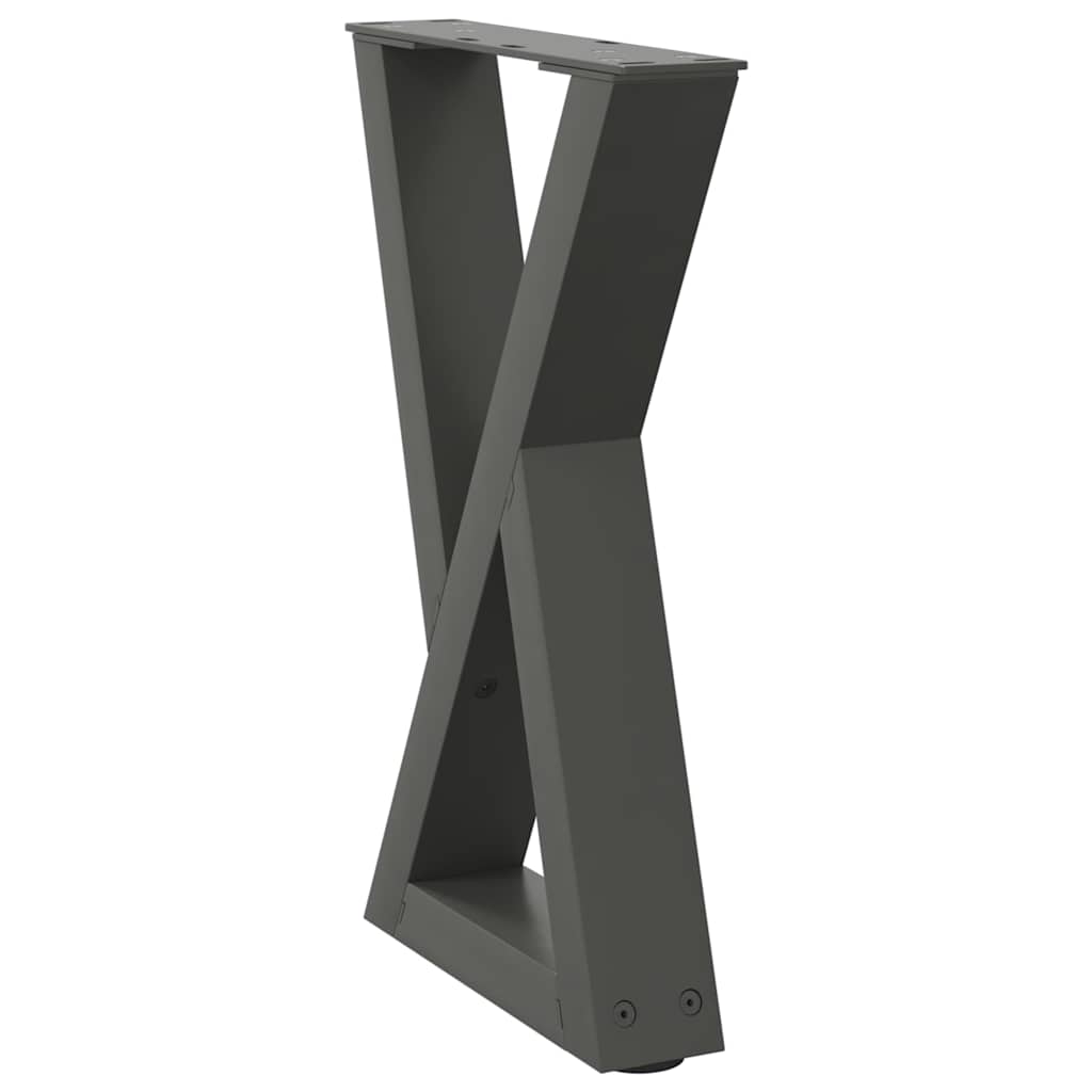 Gambe per Tavolino 2 pz Antracite 28x(42-43,3) cm in Acciaio - homemem39