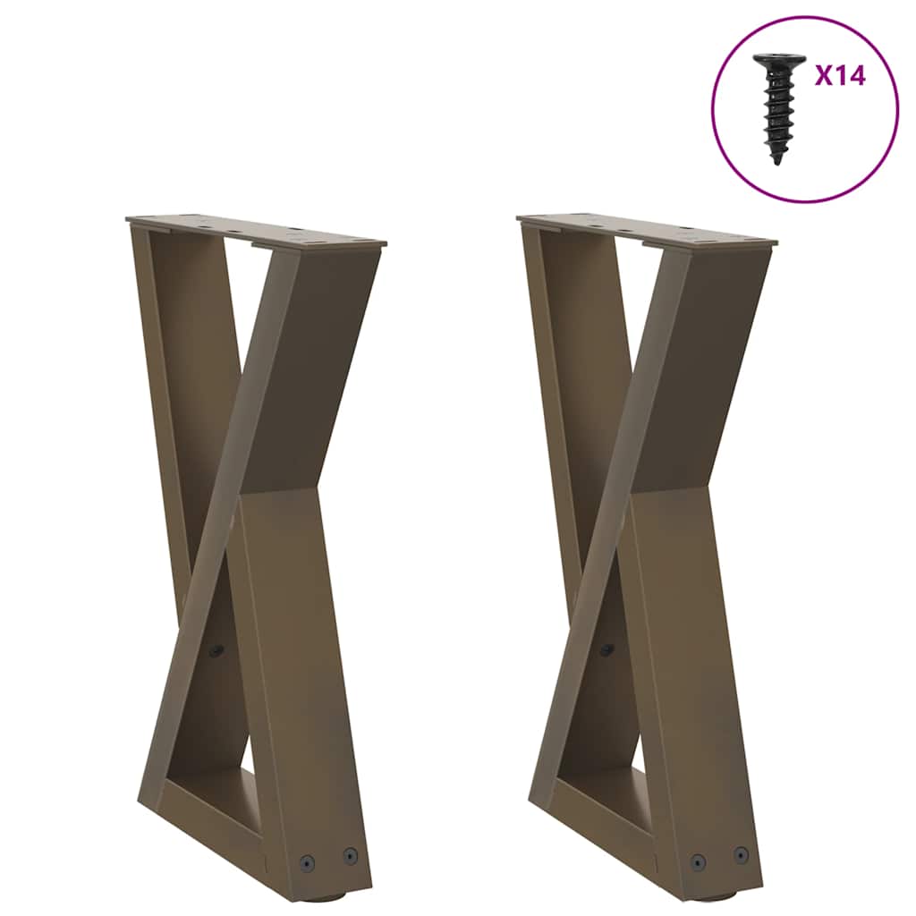 Gambe per Tavolino 2 pz Naturale 28x(42-43,3) cm in Acciaio - homemem39