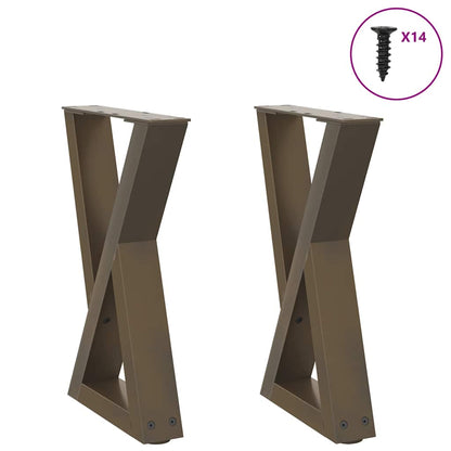 Gambe per Tavolino 2 pz Naturale 28x(42-43,3) cm in Acciaio - homemem39