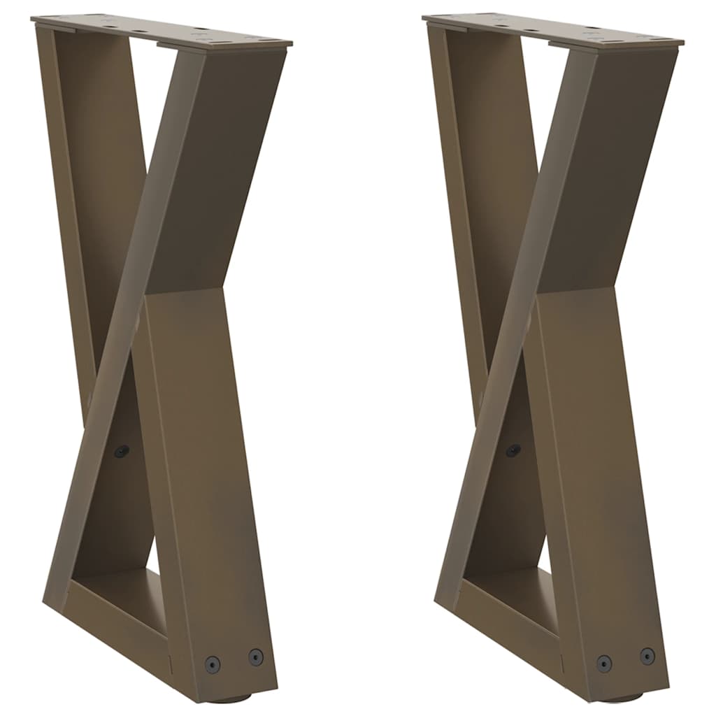 Gambe per Tavolino 2 pz Naturale 28x(42-43,3) cm in Acciaio - homemem39