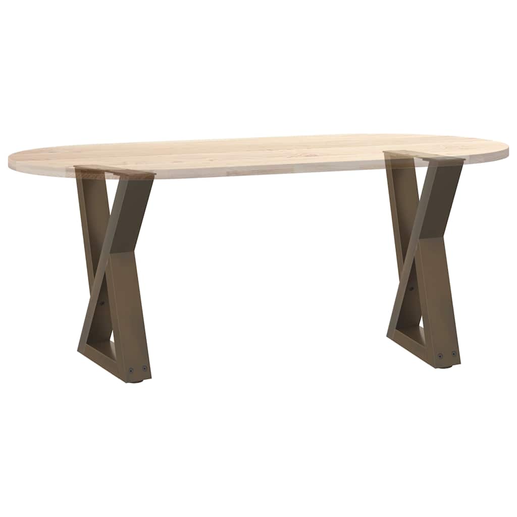 Gambe per Tavolino 2 pz Naturale 28x(42-43,3) cm in Acciaio - homemem39
