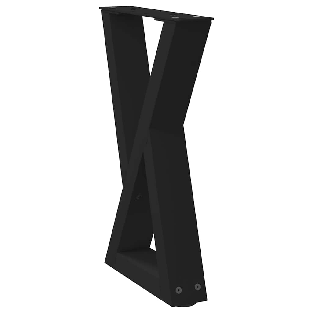 Gambe per Tavolino 2 pz Nero 38x(42-43,3) cm in Acciaio