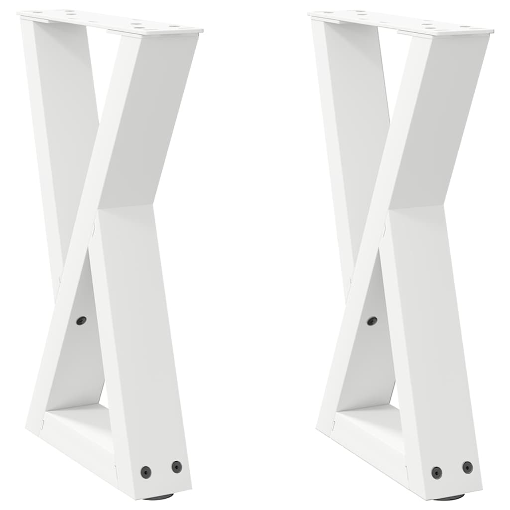 Gambe per Tavolino 2 pz Bianco 38x(42-43,3) cm in Acciaio