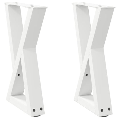 Gambe per Tavolino 2 pz Bianco 38x(42-43,3) cm in Acciaio