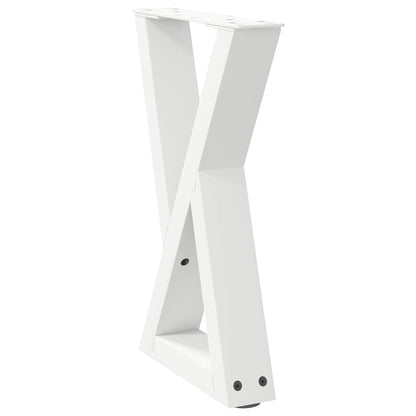 Gambe per Tavolino 2 pz Bianco 38x(42-43,3) cm in Acciaio