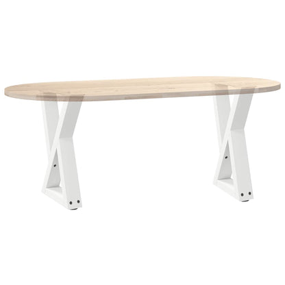 Gambe per Tavolino da Caffè 2 pz Bianche 38x(42-43,3)cm Acciaio