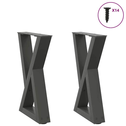 Gambe per Tavolino 2 pz Antracite 38x(42-43,3) cm in Acciaio - homemem39