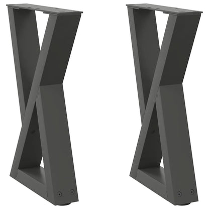 Gambe per Tavolino 2 pz Antracite 38x(42-43,3) cm in Acciaio - homemem39