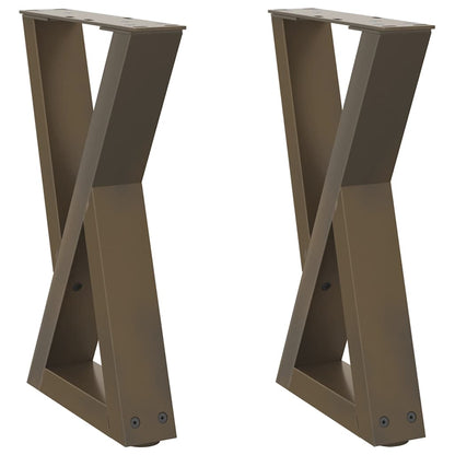 Gambe per Tavolino 2 pz Naturale 38x(42-43,3) cm in Acciaio - homemem39