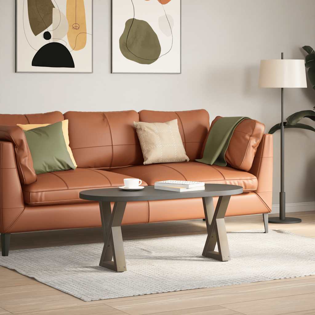 Gambe per Tavolino 2 pz Naturale 38x(42-43,3) cm in Acciaio - homemem39