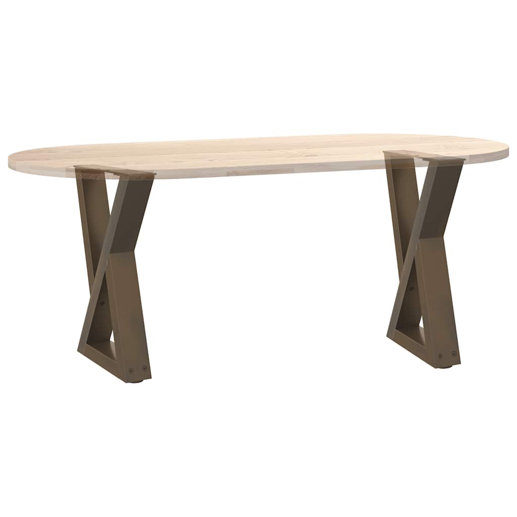 Gambe per Tavolino 2 pz Naturale 38x(42-43,3) cm in Acciaio - homemem39