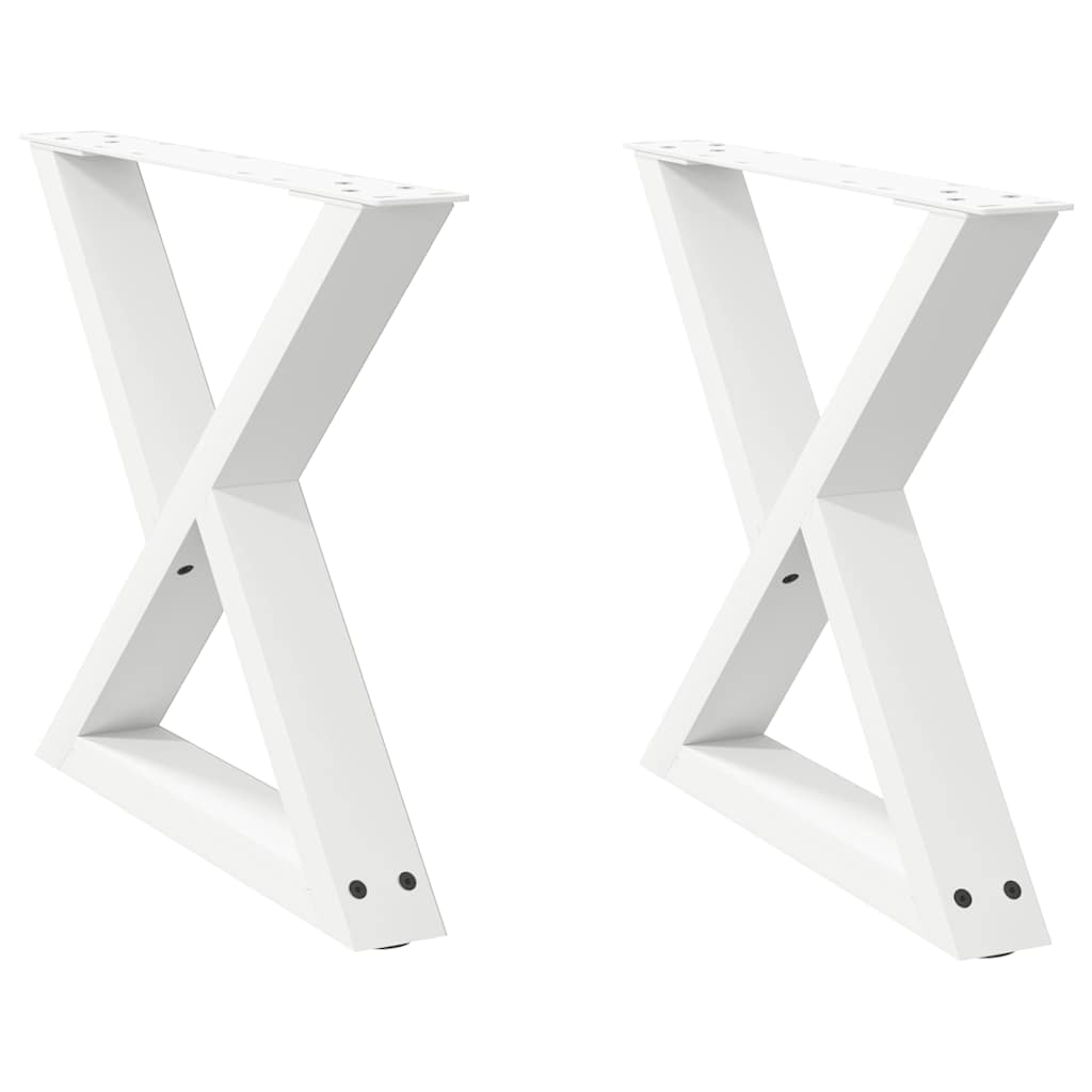 Gambe per Tavolino 2 pz Bianco 50x(42-43,3) cm in Acciaio