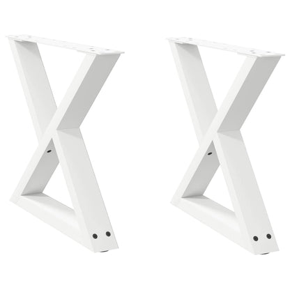 Gambe per Tavolino 2 pz Bianco 50x(42-43,3) cm in Acciaio