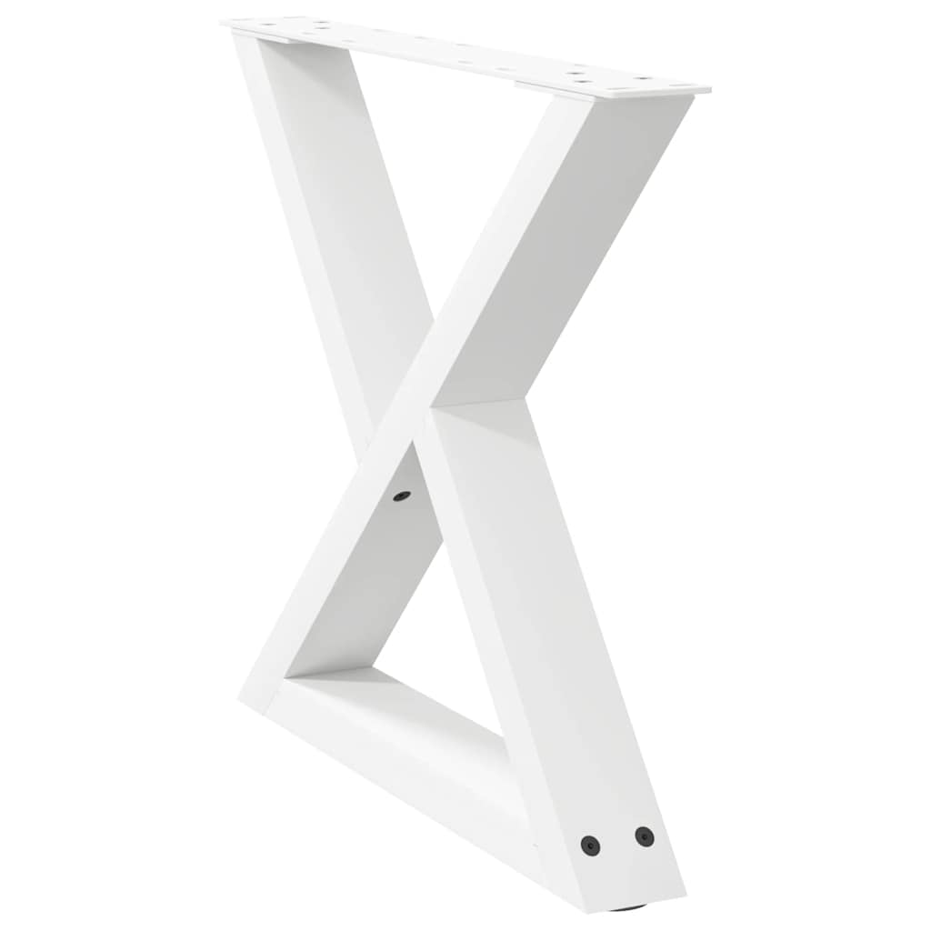 Gambe per Tavolino 2 pz Bianco 50x(42-43,3) cm in Acciaio