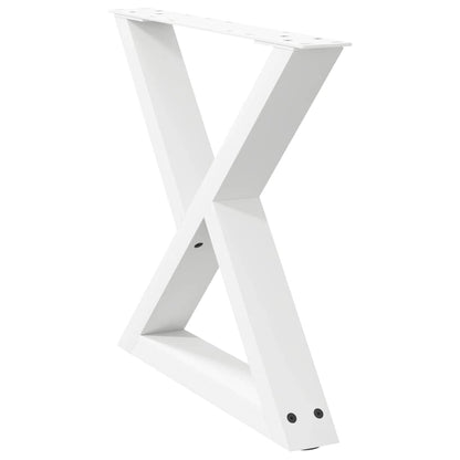 Gambe per Tavolino 2 pz Bianco 50x(42-43,3) cm in Acciaio