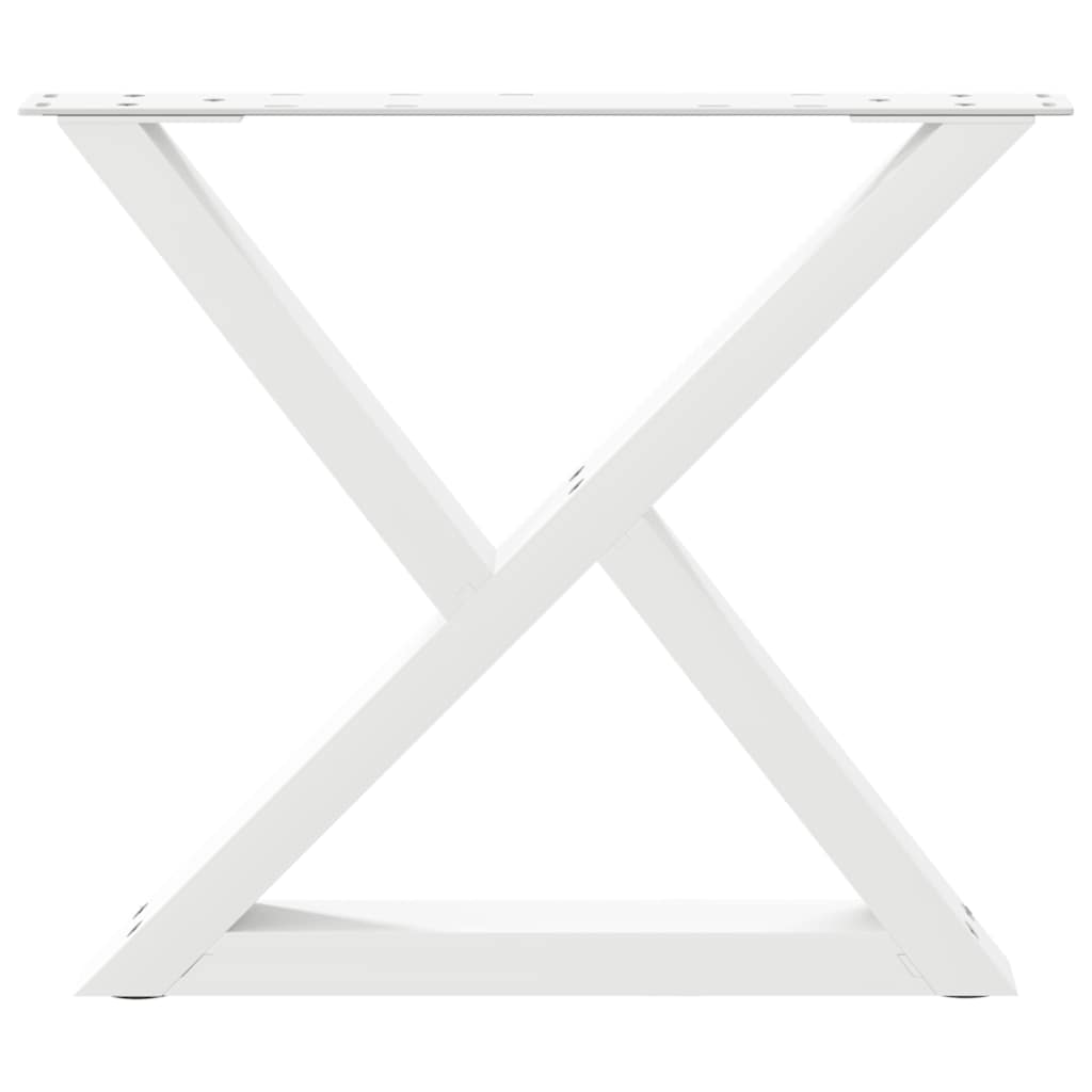 Gambe per Tavolino 2 pz Bianco 50x(42-43,3) cm in Acciaio