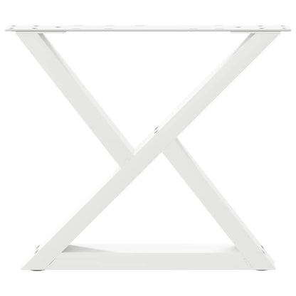 Gambe per Tavolino 2 pz Bianco 50x(42-43,3) cm in Acciaio