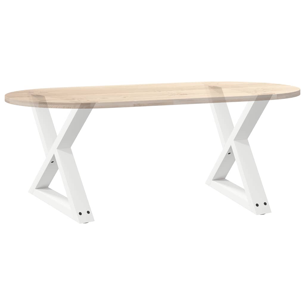 Gambe per Tavolino 2 pz Bianco 50x(42-43,3) cm in Acciaio
