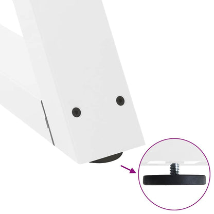 Gambe per Tavolino 2 pz Bianco 50x(42-43,3) cm in Acciaio