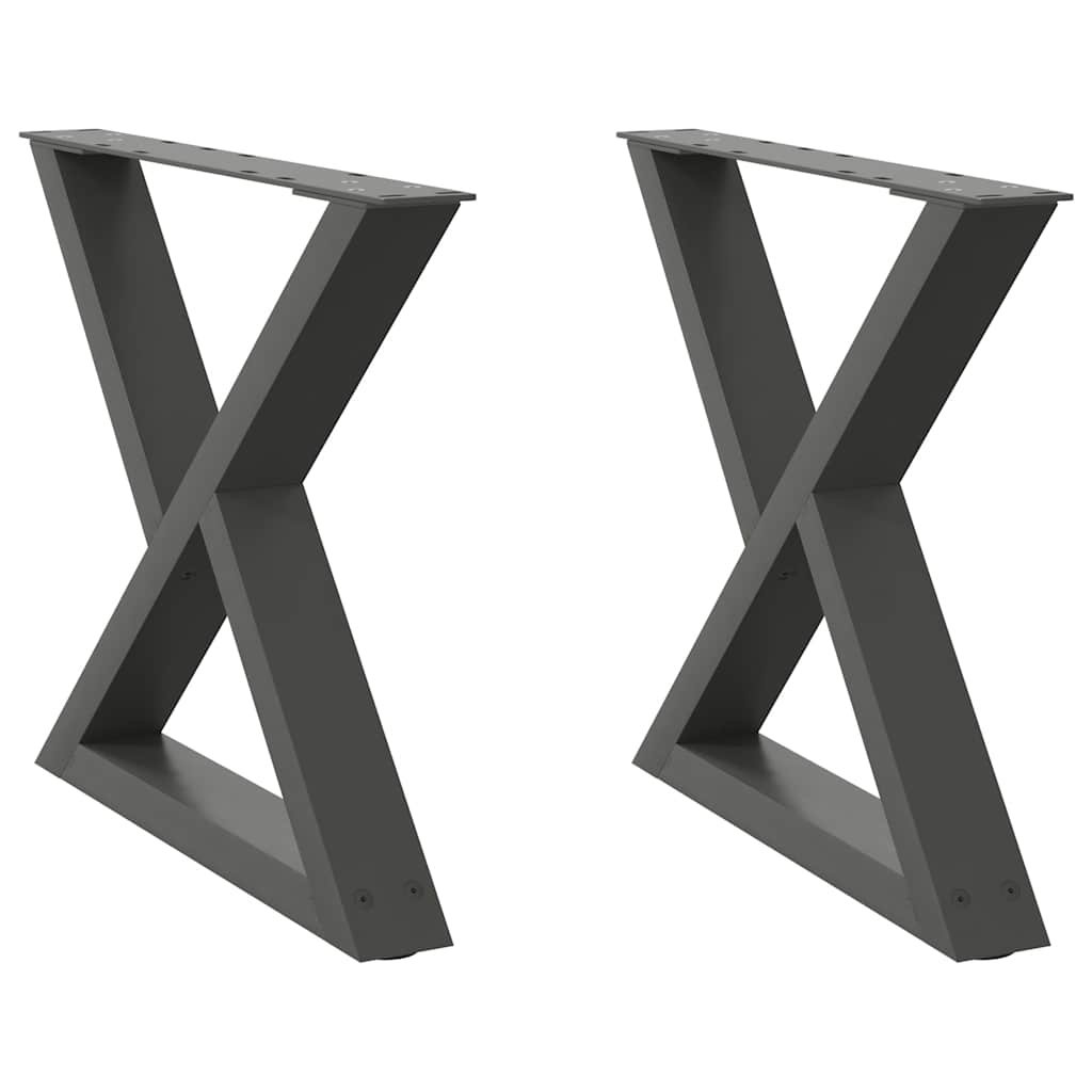 Gambe per Tavolino 2 pz Antracite 50x(42-43,3) cm in Acciaio - homemem39