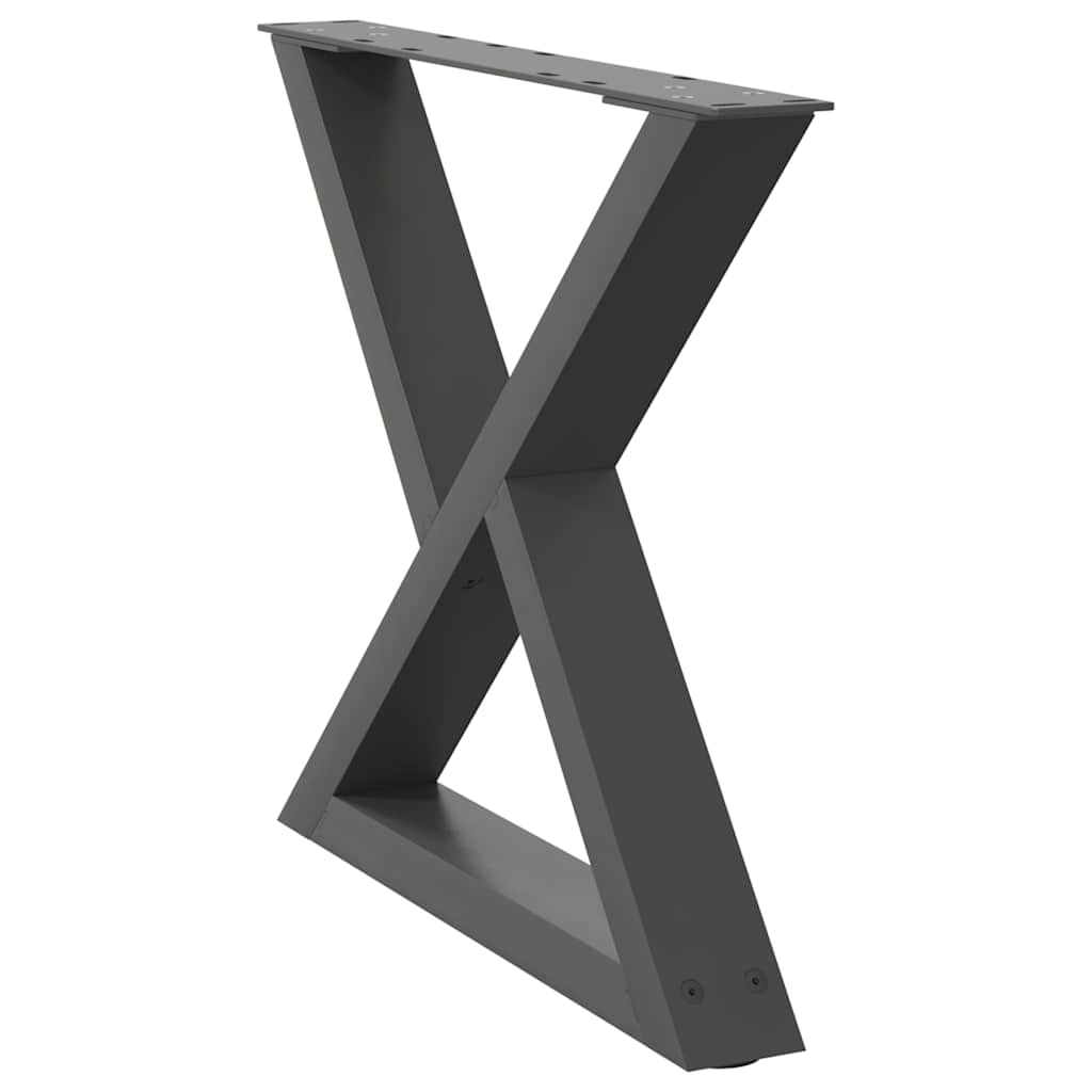 Gambe per Tavolino 2 pz Antracite 50x(42-43,3) cm in Acciaio - homemem39