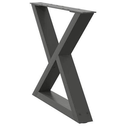 Gambe per Tavolino 2 pz Antracite 50x(42-43,3) cm in Acciaio - homemem39