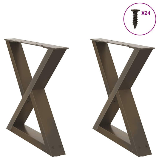 Gambe per Tavolino 2 pz Naturale 50x(42-43,3) cm in Acciaio - homemem39