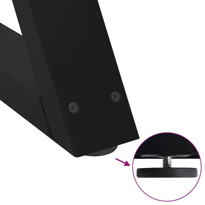 Gambe per Tavolino 2 pz Nero 60x(42-43,3) cm in Acciaio
