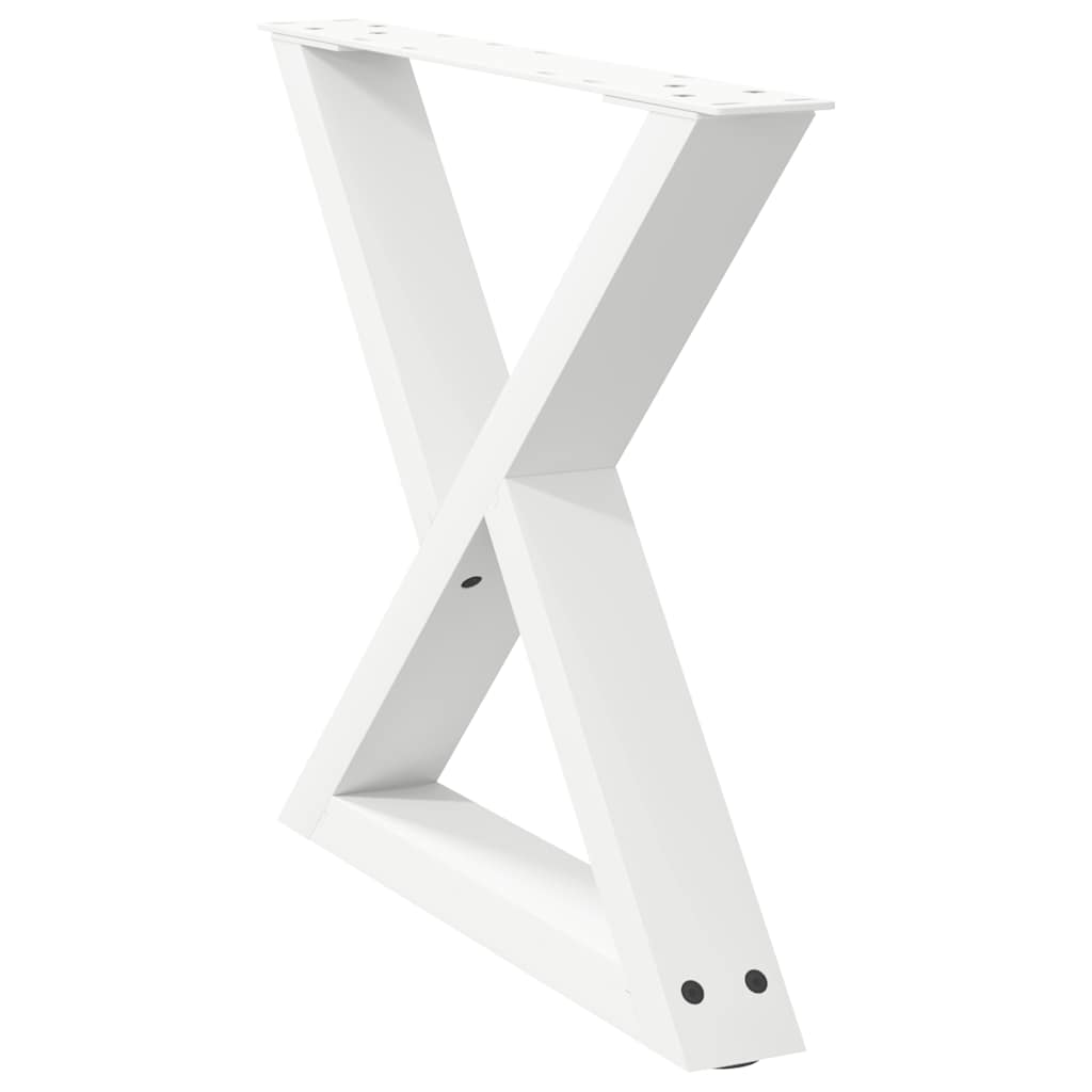 Gambe per Tavolino 2 pz Bianco 60x(42-43,3) cm in Acciaio - homemem39