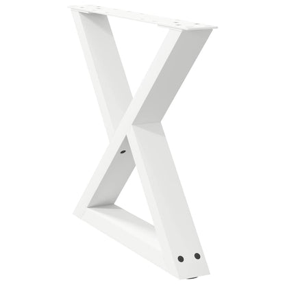 Gambe per Tavolino 2 pz Bianco 60x(42-43,3) cm in Acciaio - homemem39