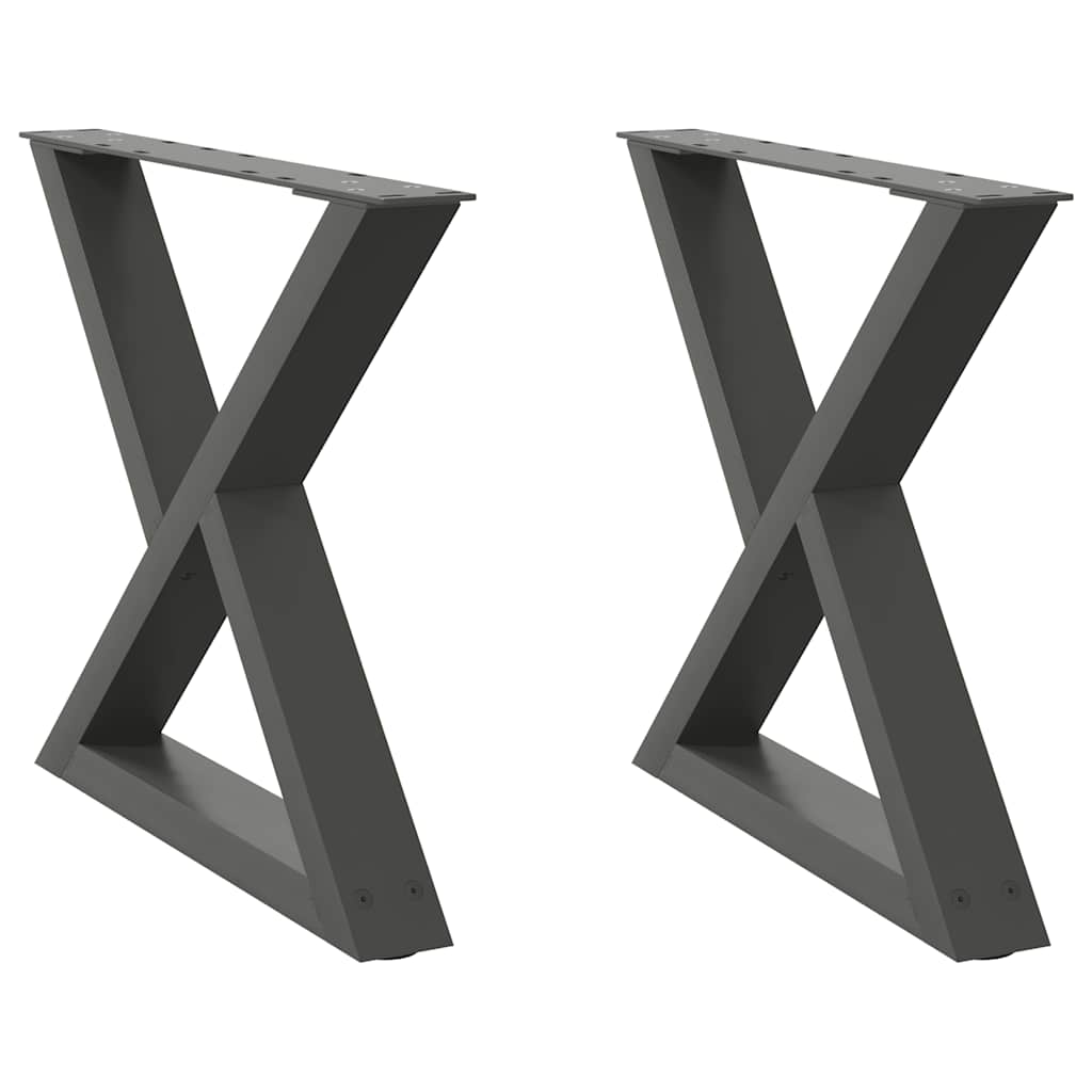 Gambe per Tavolino 2 pz Antracite 60x(42-43,3) cm in Acciaio - homemem39
