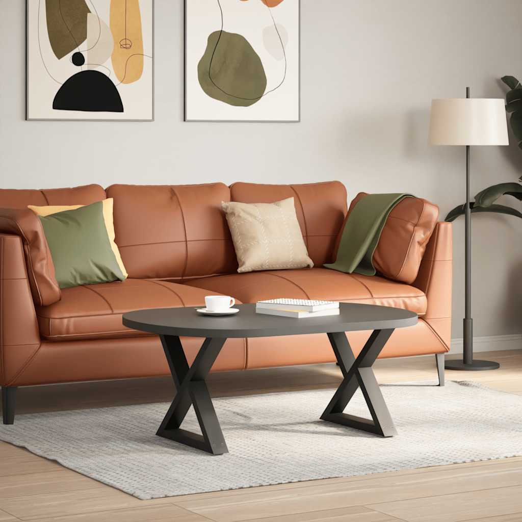 Gambe per Tavolino 2 pz Antracite 60x(42-43,3) cm in Acciaio - homemem39