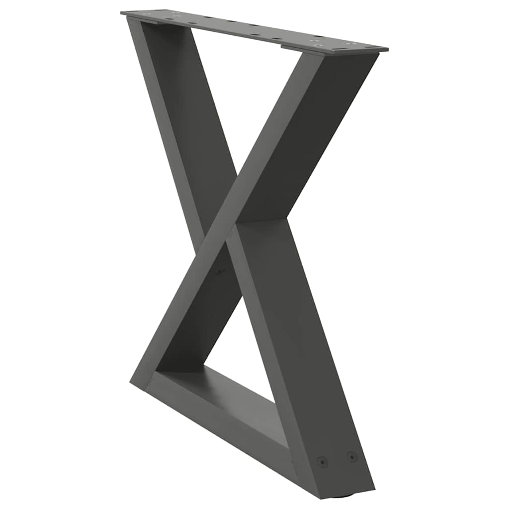 Gambe per Tavolino 2 pz Antracite 60x(42-43,3) cm in Acciaio - homemem39