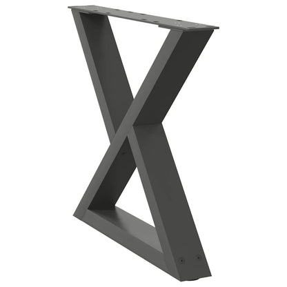 Gambe per Tavolino 2 pz Antracite 60x(42-43,3) cm in Acciaio - homemem39