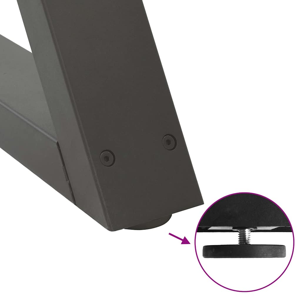 Gambe per Tavolino 2 pz Antracite 60x(42-43,3) cm in Acciaio - homemem39