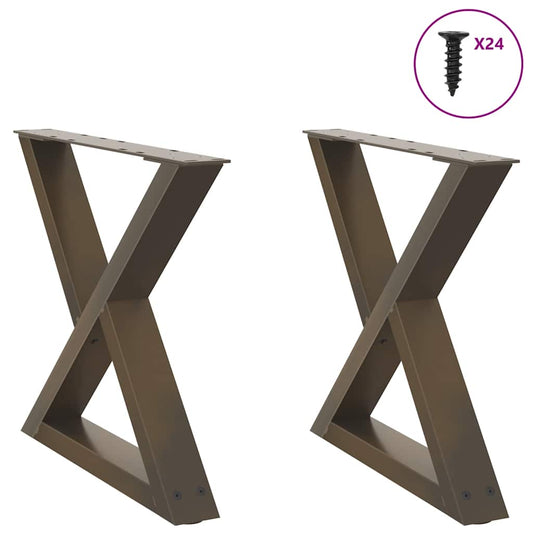 Gambe per Tavolino 2 pz Naturale 60x(42-43,3) cm in Acciaio - homemem39