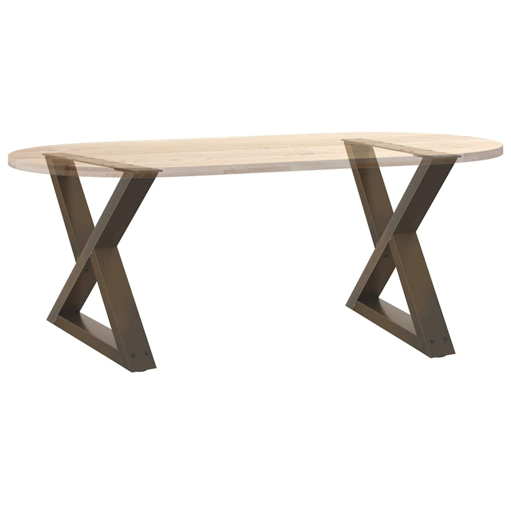 Gambe per Tavolino 2 pz Naturale 60x(42-43,3) cm in Acciaio - homemem39