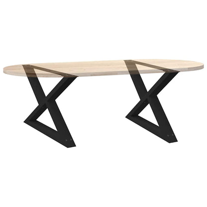 Gambe per Tavolino 2 pz Nero 70x(42-43,3) cm in Acciaio - homemem39