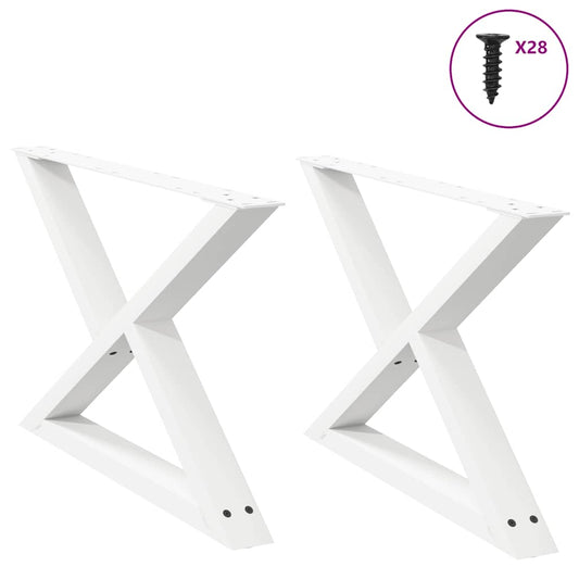 Gambe per Tavolino 2 pz Bianco 70x(42-43,3) cm in Acciaio - homemem39