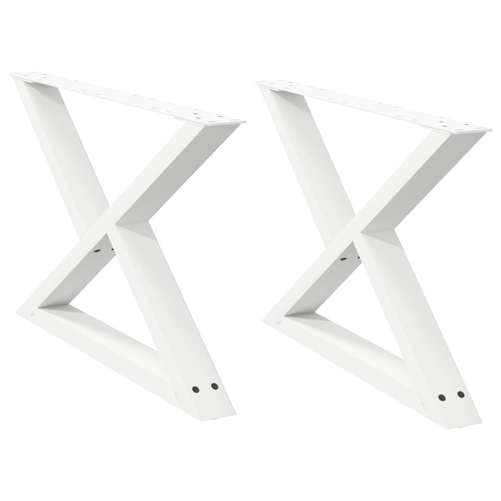 Gambe per Tavolino 2 pz Bianco 70x(42-43,3) cm in Acciaio - homemem39