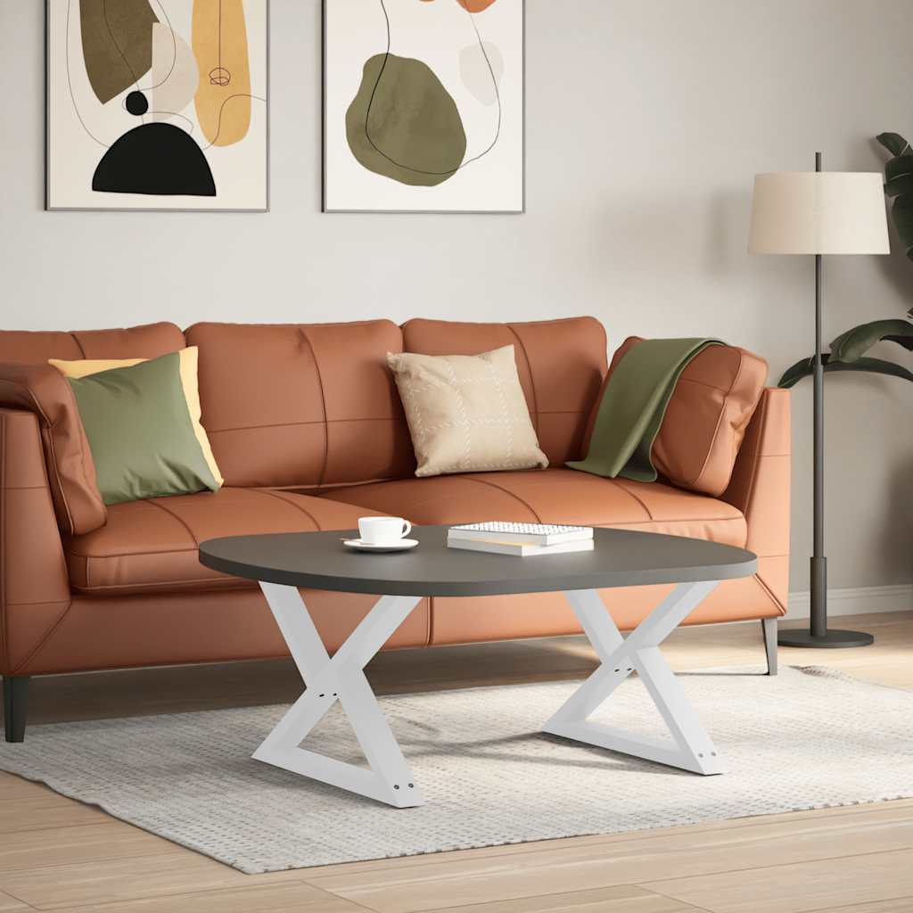 Gambe per Tavolino 2 pz Bianco 70x(42-43,3) cm in Acciaio - homemem39