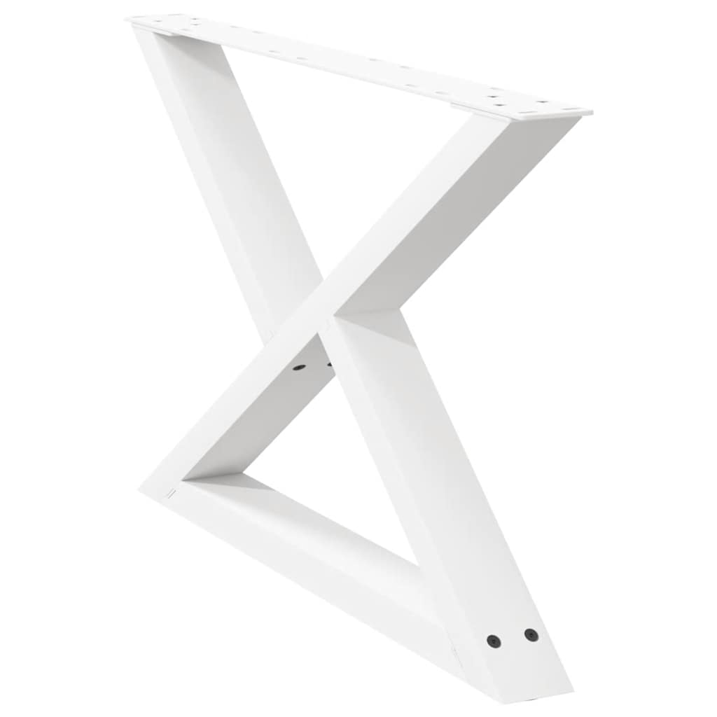 Gambe per Tavolino 2 pz Bianco 70x(42-43,3) cm in Acciaio - homemem39