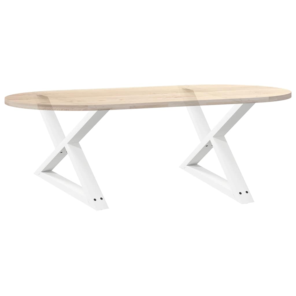 Gambe per Tavolino 2 pz Bianco 70x(42-43,3) cm in Acciaio - homemem39