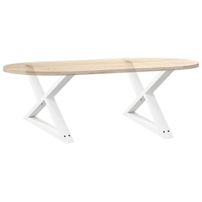 Gambe per Tavolino 2 pz Bianco 70x(42-43,3) cm in Acciaio - homemem39