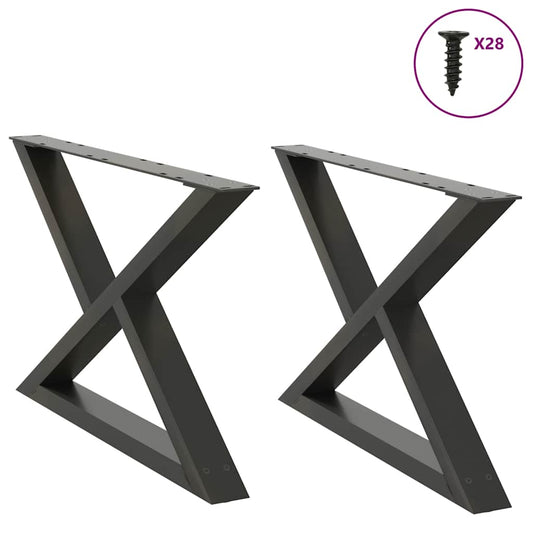 Gambe per Tavolino 2 pz Antracite 70x(42-43,3) cm in Acciaio - homemem39