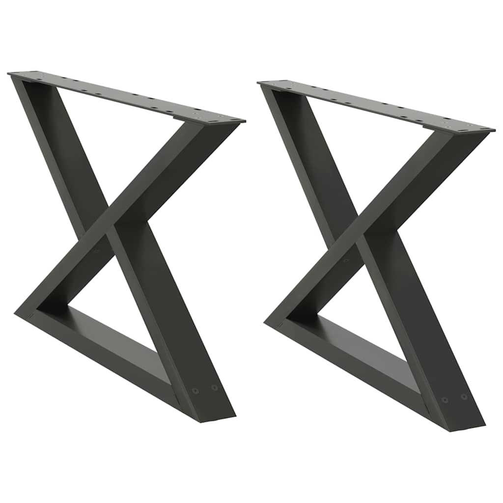 Gambe per Tavolino 2 pz Antracite 70x(42-43,3) cm in Acciaio - homemem39