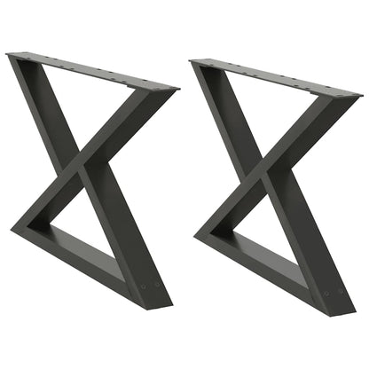 Gambe per Tavolino 2 pz Antracite 70x(42-43,3) cm in Acciaio - homemem39