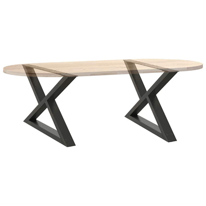 Gambe per Tavolino 2 pz Antracite 70x(42-43,3) cm in Acciaio - homemem39