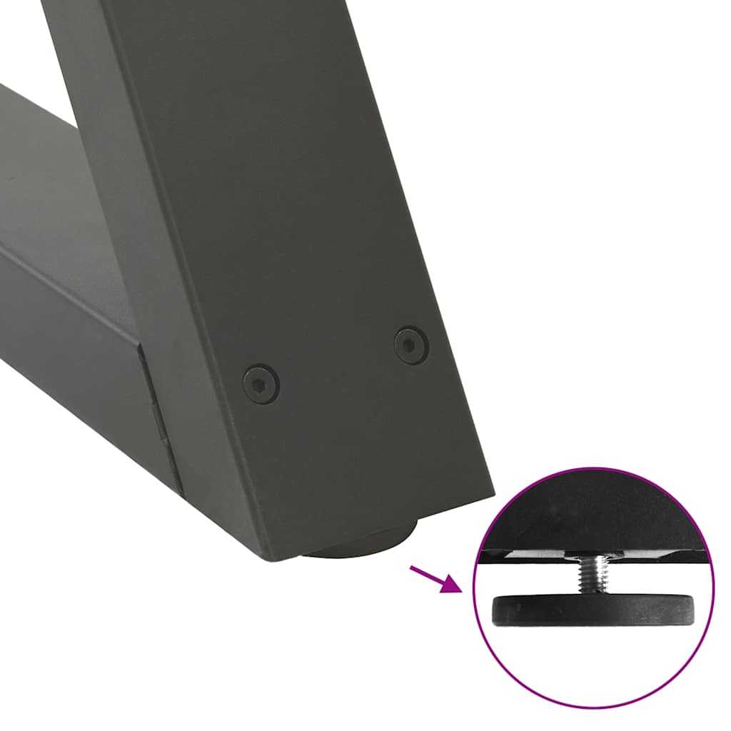 Gambe per Tavolino 2 pz Antracite 70x(42-43,3) cm in Acciaio - homemem39