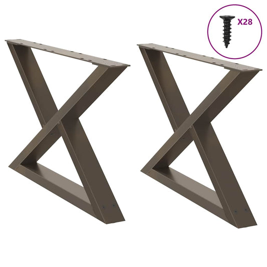 Gambe per Tavolino 2 pz Naturale 70x(42-43,3) cm in Acciaio - homemem39